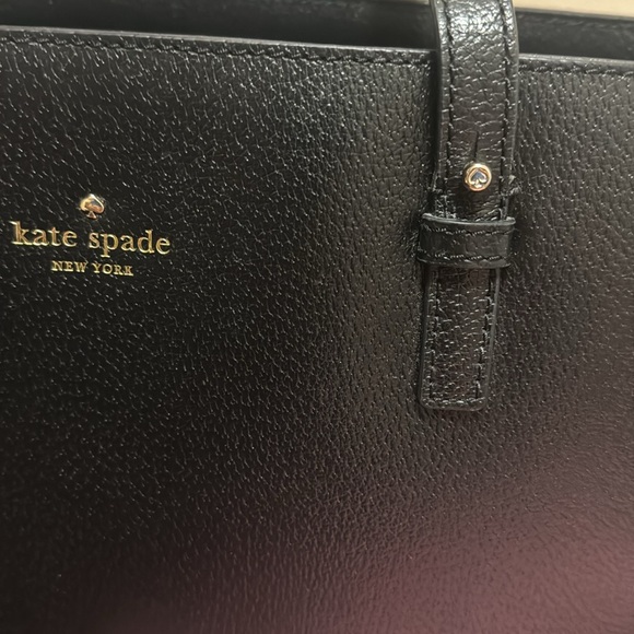 Kate Spade New York Zippered Tote Bag Leather Handbag Purse in Pebbled Black - Picture 9 of 10